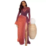 Slim Fit Womens Dress Lightweight Comfortable Sheer Irregular Hem Side Slit Casual or Evening We