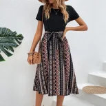 Fashionable Womens Loose Vacation Dress Spring Summer Collection Comfortable Fit Trendy Design O