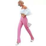 High Waisted Flared Jeans Sexy Split Design Slim Fit Versatile Style Casual Wear for Women Whole