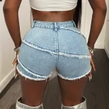 Womens Casual Denim Shorts Sexy Design Comfortable Fit Versatile Style Perfect for Summer Outing