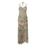 Womens High Waisted Floral Print Maxi Dress Sexy Sleeveless Split Design Perfect for Spring Vaca