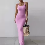 White Bodycon Maxi Dress Summer Collection Sleeveless Elegant Fit Perfect for Parties and Events