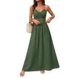 Lace Backless Dress Solid Color Sleeveless Ethnic Style Perfect for Vacation or Summer Events Wh