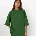 Womens Loose Fit Cotton T Shirt 260g Fabric Short Sleeve Solid Color Spring Summer Casual Wear W