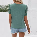 Womens Short Sleeve T Shirt Solid Color Casual Style Comfortable Fabric Summer Wear Wholesale Av