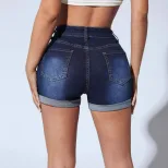 Womens Stretch Denim Shorts Casual Fit High Waist Versatile Style Ready to Ship Low MOQ wholesal