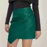 A Line PU Leather Skirt Slim Fit High Waist Stylish Design Casual or Night Out Ready to Ship