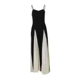 Elegant Womens Color Block Slip Dress Fashionable Slim Fit Sexy Style Perfect for Autumn Occasio