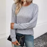 Casual Loose Fit Solid Color Sweater Round Neck Autumn Winter Comfortable Fabric Wholesale Avail