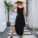 Casual Loose Solid Color Dress Sexy Comfortable Vacation Style Perfect for Summer Getaways Whole