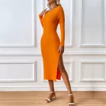 Slim Fit Long Sleeve Bodycon Dress Sexy Backless Design Elegant Style Perfect for Parties Wholes