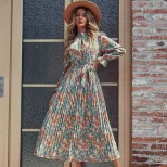 Long Sleeve Floral Maxi Dress Elegant Design Autumn Winter Style Perfect for Parties or Casual W