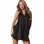 Summer Womens Dress Halter Neck Backless Casual Style Fashionable Short Slip Dress Wholesale Ava
