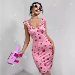Floral Print Sleeveless Dress Elegant Ruffle Design Sexy Silhouette Perfect for Summer Events Re