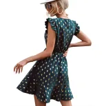 Sleeveless Polka Dot Dress Elegant Round Neck Chic Commuter Style Perfect for Spring and Summer
