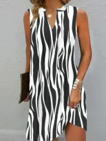 A Line Sleeveless Dress Multi Color V Neck Floral Print Summer Casual Wear Ready to Ship bulk or