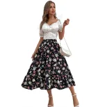 Floral Print Maxi Skirt Slimming Fit Casual Style Vacation Wear Wholesale Available OEM ODM serv