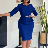 Elegant African Bodycon Dress Fashionable OL Style Slim Fit Comfortable Fabric Perfect for Offic