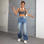 Wide Leg High Waisted Jeans Flattering Fit Floor Length Casual Style Wholesale Available factory