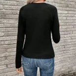 Slim Fit Long Sleeve Hollow Out Top Sexy Cross Knot Design Perfect for Casual or Evening Wear Wh