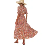 Womens Autumn Pullover Dress Floral Print Backless Loose Fit Casual Wear for Fall Wholesale Avai