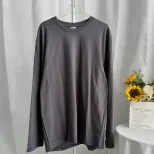 Womens Loose Fit Long Sleeve T Shirt Solid Color Round Neck 100 Cotton Spring Casual Wear Wholes