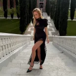 Lace Panelled Maxi Dress Hollow Out Bust High Slit Slim Fit Elegant Evening Wear Wholesale Avail