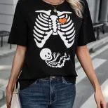 Cartoon Giraffe Print Womens T Shirt Short Sleeve Casual Fit Comfortable Cotton Perfect for Ever