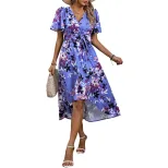 Floral Print Dress Sweet Elegant Colorful Perfect for Vacation and Summer Events Wholesale Avail