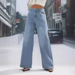 High Waisted Wide Leg Jeans Slim Fit Stylish Design Comfortable Fabric Casual Wear for Women Who