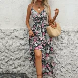 Floral Print Maxi Dress Sleeveless Bohemian Style Beach Vacation Wholesale Available ready to sh
