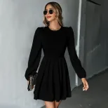 A Line Dress Fresh Sweet Style Waist Defining Long Sleeve Backless Perfect for Parties and Event