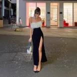 Off Shoulder Fur Trimmed Bodycon Dress Sexy Chic Autumn Style Perfect for Parties and Night Out