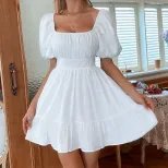 Sweet Backless Mini Dress Elegant Design Perfect for Summer Ideal for Commuting or Casual Outing