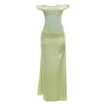 Off Shoulder Sheer Mesh Bodycon Maxi Dress Sexy Form Fitting Elegant Evening Wear Party Dress OE