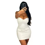 Slim Fit Backless Bodycon Dress Solid Color Sexy Elegant Perfect for Parties and Night Out Whole