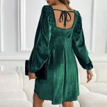 Velvet Party Dress Loose Fit Elegant Style Christmas Theme Wholesale Available fast shipping