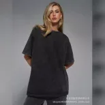 Womens Loose Fit Washed Cotton T Shirt 260g Fabric Colorful Short Sleeve Summer Casual Wear Whol