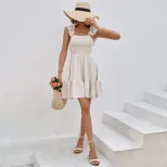 French Elegant Vacation Dress Beachwear Stylish Design Lightweight Fabric Perfect for Summer Get