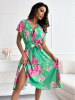 Casual Summer Dress Lightweight Fabric Floral Print Sleeveless Perfect for Beach or Party Ready