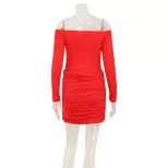 Off Shoulder Bodycon Dress Waist Defining Elegant Style Short Length Perfect for Parties and Spe