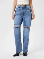 Womens Distressed Wide Leg Jeans Casual Fashion Trendy Style Comfortable Fit Perfect for Everyda