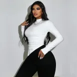 Womens Slim Fit Short Sleeve T Shirt Minimalist Style Elegant Look Soft Fabric Spring Summer Cas
