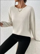 Casual Loose Fit Solid Color Sweater Round Neck Autumn Winter Comfortable Fabric Wholesale Avail
