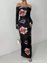 Slim Fit Long Sleeve Dress Elegant Bodycon Design Perfect for Parties and Formal Events Wholesal