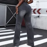 Womens Loose Fit Stretch Denim Pants Casual Street Style Perfect for Everyday Wear Ready to Ship