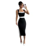 Color Block Sexy Bodycon Dress Sleeveless Party Wear Summer Fashion Wholesale Available factory