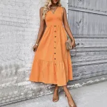 Sleeveless Maxi Dress Solid Color Minimalist Style Summer Fashion Wholesale Available low MOQ