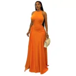 Elegant Sleeveless Bodycon Dress Ruffled Waist Solid Color Slim Fit Perfect for Parties and Even