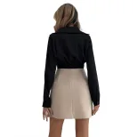 High Waist A Line Bodycon Dress Sexy Black Trendy Design Perfect for Parties or Night Out Ready